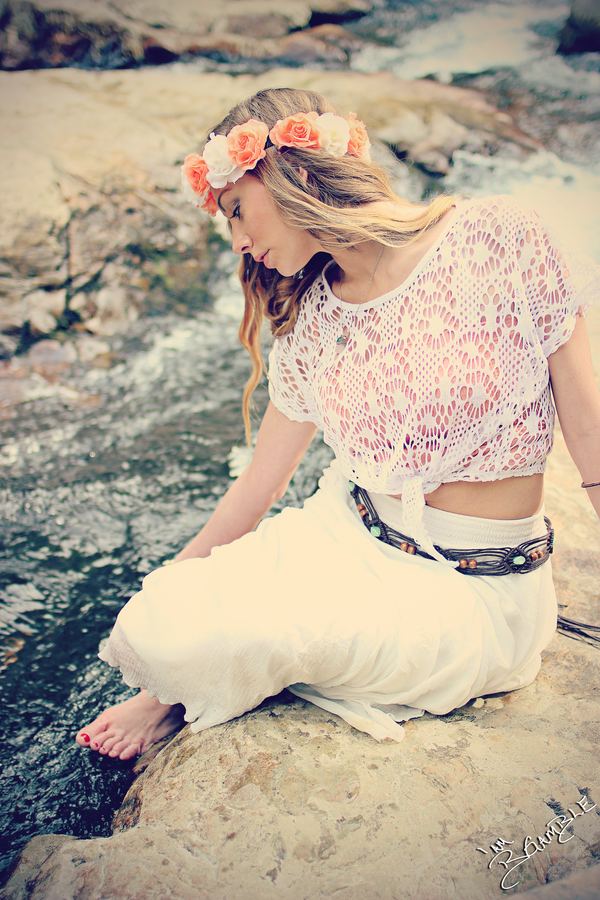 Portrait, natural landscape backdrop