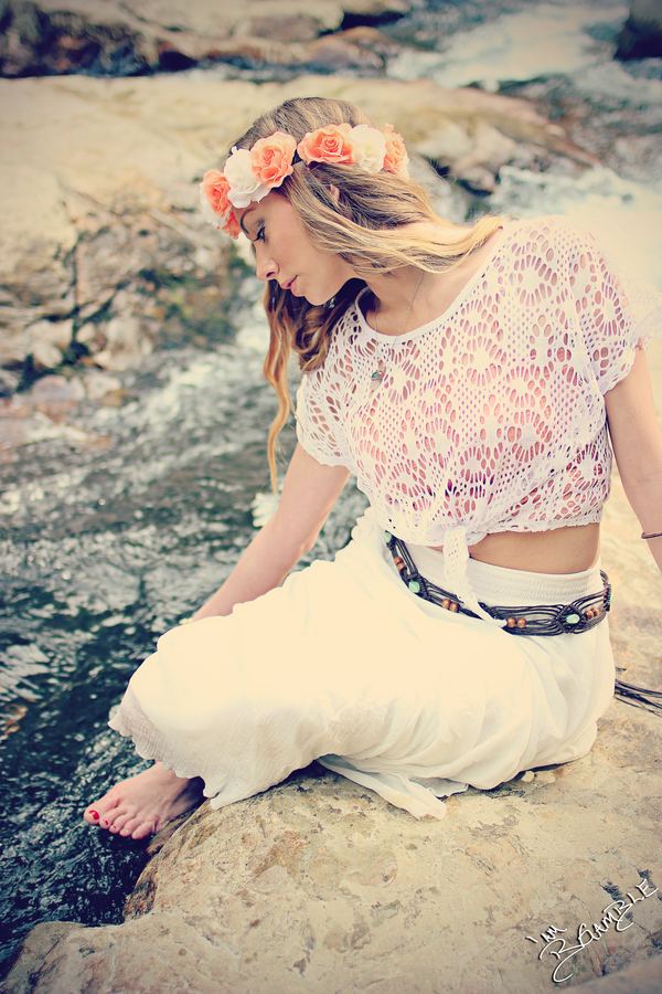 Portrait, natural landscape backdrop